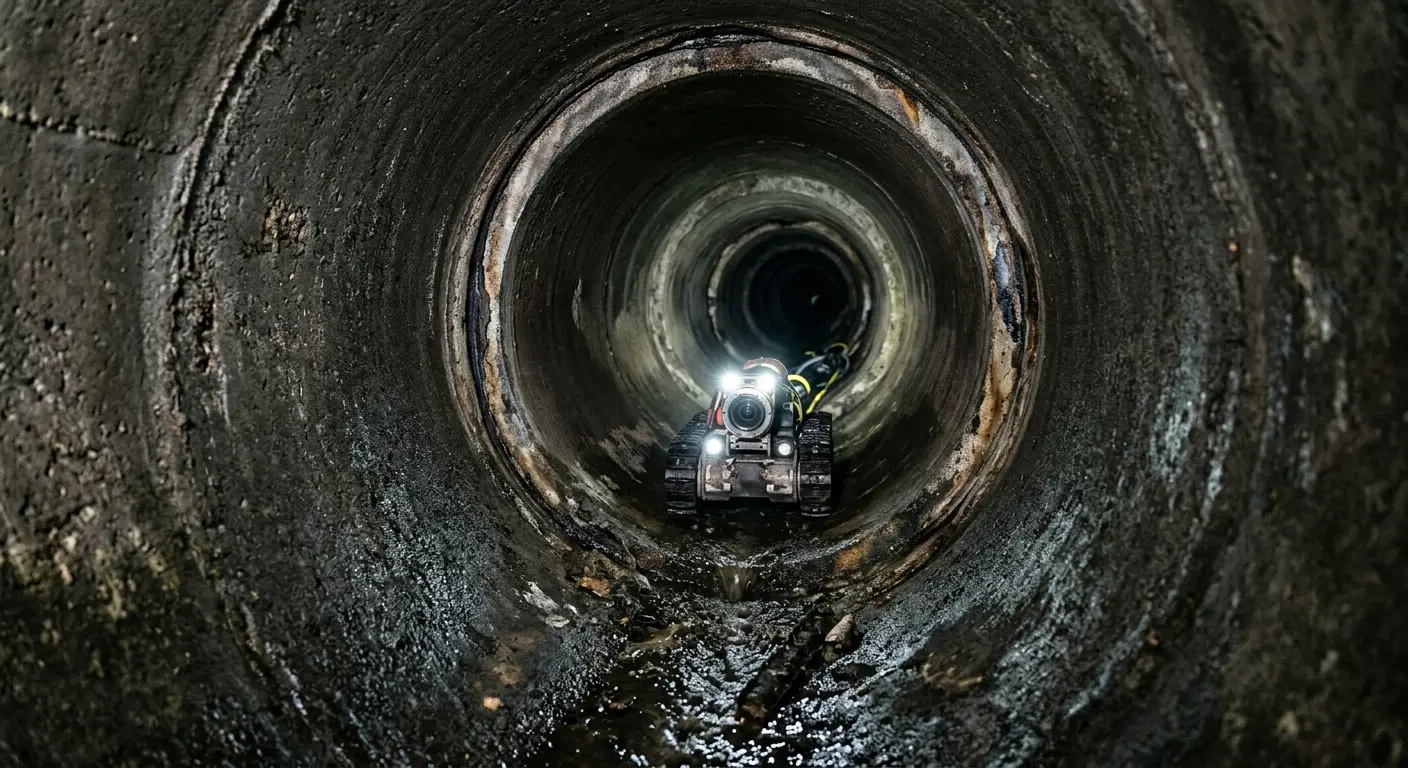 Robotic sewer camera inspecting pipe interior for Sewer Line Repair in Egypt Lake-Leto